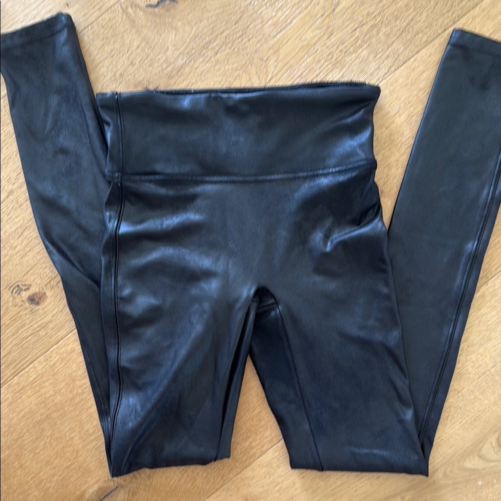 SPANX Black Faux Leather Leggings